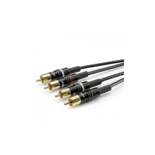 Sommer Cable Hicon HBP-C2-0150 utičnica / Cinch audio priključni kabel [2x - 2x muški cinch konektor] 1.50 m crna