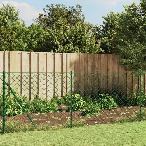 vidaXL Žičana ograda sa šiljastim držačima zelena 1 1 x 10 m