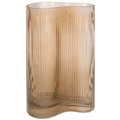PT LIVING Svetlo rjava steklena vaza Wave, višina 27 cm