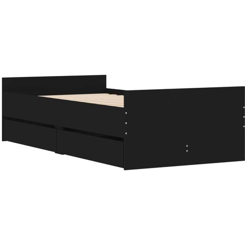 VidaXL Okvir kreveta s ladicama crni 90 x 190 cm Slike