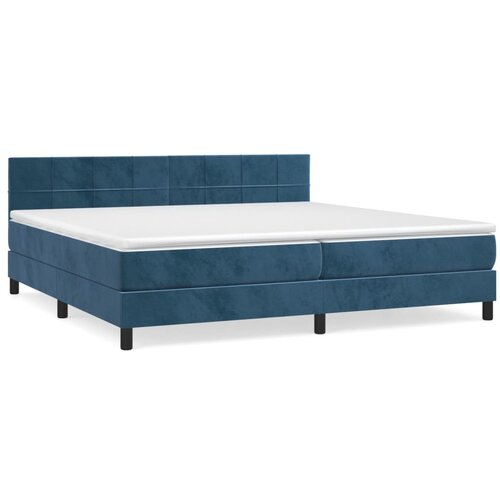 VidaXL Box spring postelja z vzmetnico temno modra 200x200 cm žamet, (20789879) Slike