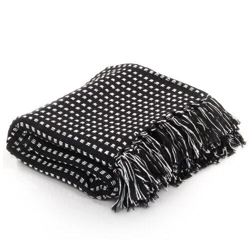 VidaXL Pregrinjalo iz bombaža kvadrati 125x150 cm črno Slike