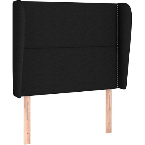 Maison Chic posteljno vzglavje - vzglavna omarica - nočna omarica z u&amp;scaron;esi črno 93x23x118/128 cm blago, (21708161) Slike