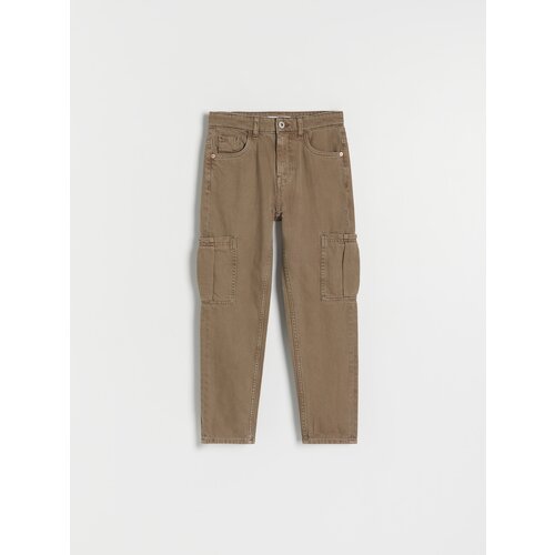 Reserved - Hlače classic denim regular - Rjava Cene
