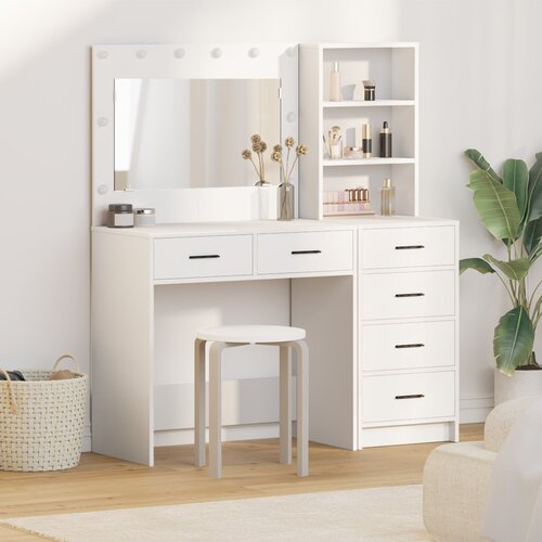 vidaXL Set 2 Bela Les, Steklo Standard Ogledalo Cene