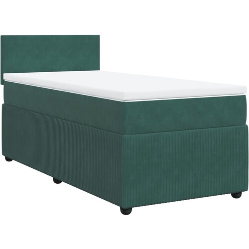 vidaXL Box spring postelja z vzmetnico temno zelena 90x200 cm žamet, (21321119) Cene