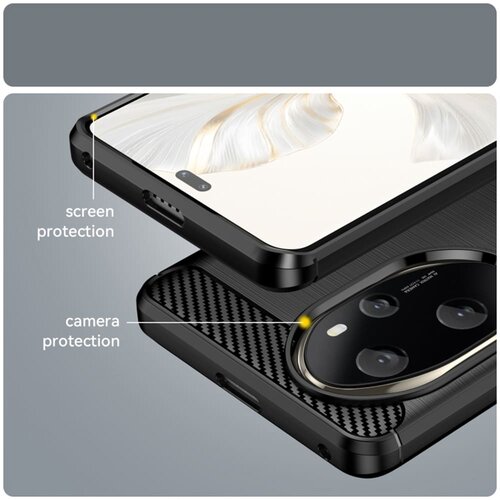 Techsuit Carbon Silicone maska za Honor 200 &amp;ndash; crna Slike