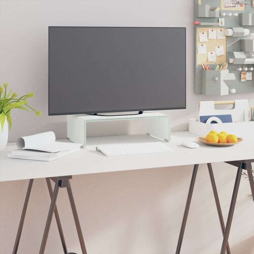 vidaXL Stalak za TV/Monitor Stakleni Bijeli 40x25x11 cm Cene