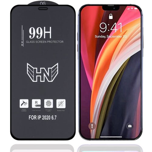  9H kaljeno zaščitno steklo za iPhone 12 Pro Max | Črn rob, Full Glue Cene