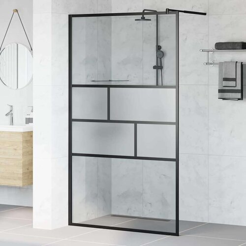  Zid za walk-in tu&scaron; Crna 80 x 195 x 0.5 cm Staklo i aluminij Cijene