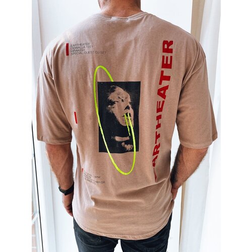 DStreet Men&amp;#039;s T-shirt with cappuccino print Slike