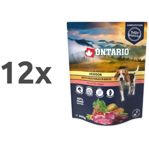 Ontario Dog - divjačina in zelenjava v juhi, 300g 12 x 300 g Cene