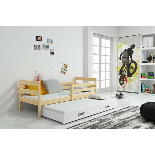 BMS Group Otroška postelja Eryk z dodatnim ležiščem - 80x190 cm - bor/bela