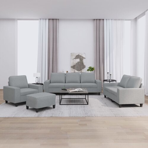  4-dijelni set sofa svjetlosivi od tkanine Cene