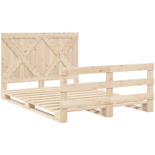 VidaXL Posteljni okvir z vzglavjem 160x200 cm trdna borovina, (21151875) Slike