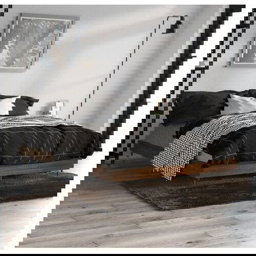 VidaXL Posteljni okvir rjav hrast 120x190 cm inzenirski les Slike