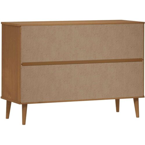 VidaXL Predalnik MOLDE rjav 113x40x80 cm trdna borovina Slike