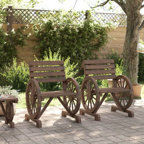  Vrtne stolice 2 kom 58 x 58 x 78,5 cm od masivne jelovine Slike