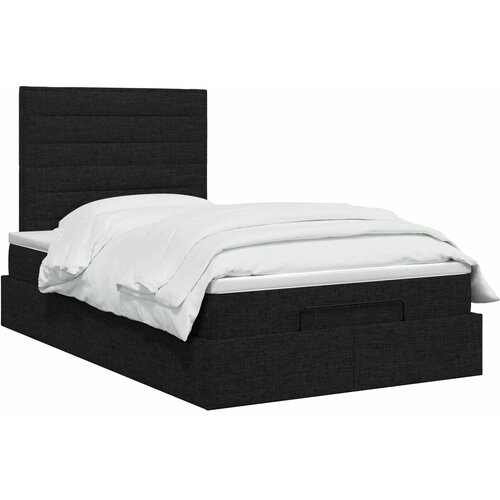  Podesivi krevet s madracem Crna 120 x 190 cm Tkanina Slike