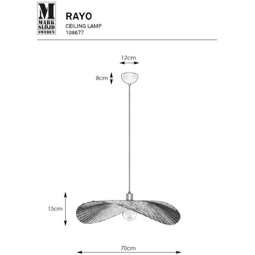 Marksl&amp;ouml;jd Viseća svjetiljka u prirodnoj boji s bambusovim sjenilom &amp;oslash; 70 cm Rayo &amp;ndash; Slike