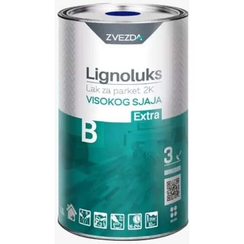 Zvezda Lignoluks Lak za parket 2K visokog sjaja EXTRA, komponenta B, 1,5 l Slike