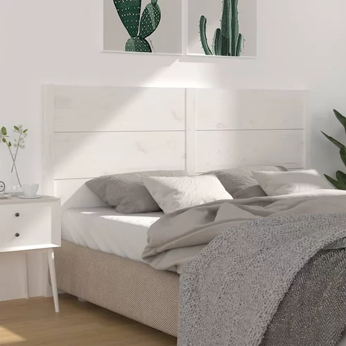  Uzglavlje za krevet bijelo 186 x 4 x 100 cm od masivne borovine