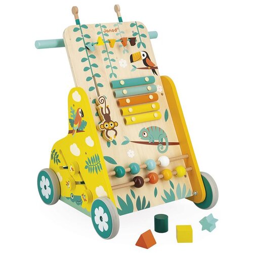 Janod drvena multiaktivnostna kolica za učenje hodanja i vježbanje motorike tropik Cijene