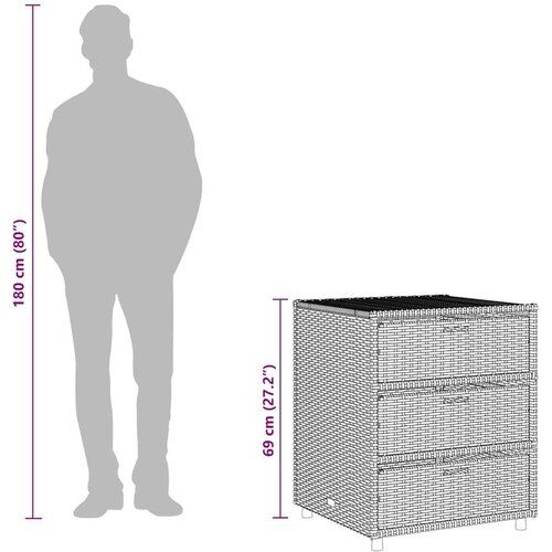 VidaXL Vrtni ormarić za pohranu crni 55x59x69 cm od poliratana Slike