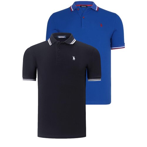 Dewberry DUAL SET T8594 MENS T-SHIRT-BLACK-SAX Cijene