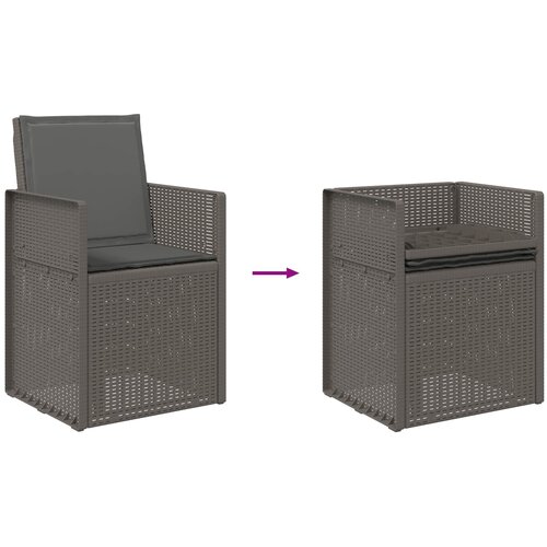  Vrtni set za objed s jastukom 7 pcs Svjetlosiva i antracit PP Slike