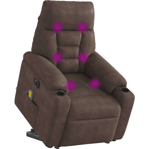 Električni masažni naslanjač rjava mikrovlakna, (22123195) Slike