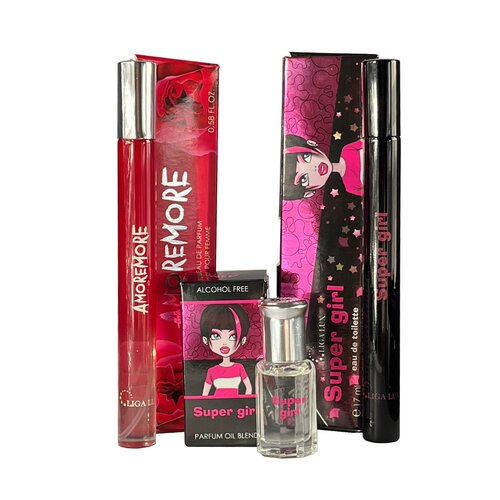 Neo Parfum Ženski set parfema Amore More, EDT 17 ml + Super Girl, EDT 17 ml + Parfemsko ulje Super Girl, 6 ml Cene
