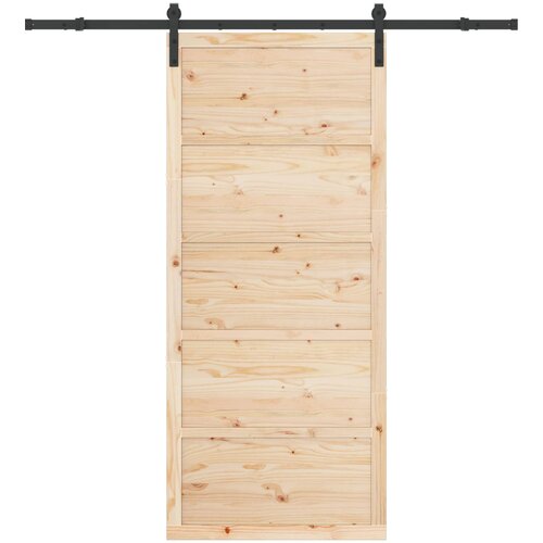 Klizna vrata Prirodna 80 x 208 cm Masivna borovina Slike