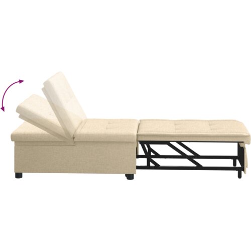 vidaXL Sofa Krevet 3-u-1 s Pull Out dizajnom u krem tkanini Cijene