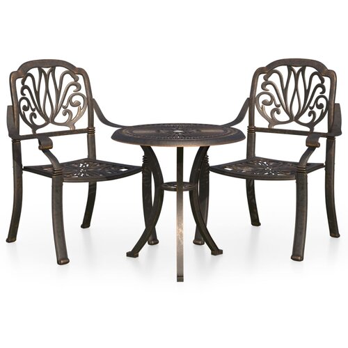 VidaXL Bistro garnitura 3-delna liti aluminij bronasta, (20597774) Slike