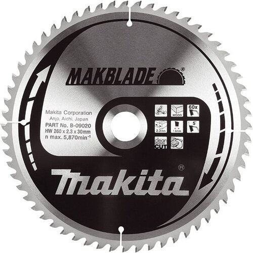 Makita list rezna ploča za drvo za pilu MAK-BLADE 260x30mm 60Z B-09020 Cijene