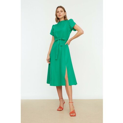 Trendyol Green Belted Sleeve Detailed Dress Slike
