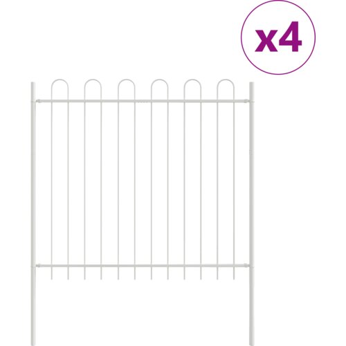 vidaXL Vrtna ograja s hoop vrhom, bela 6,8x1,5 m, jeklo, (22086558) Cene