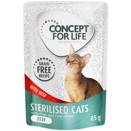 Concept for Life Sterilised Cats govedina v želeju brez žitaric - 48 x 85 g
