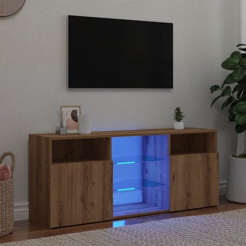 VidaXL TV omarica z LED artisan hrast 120x30x50 cm inženirski les Slike