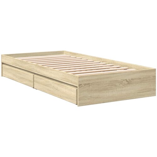  Okvir za krevet s ladicama boja hrasta 90x200 cm Slike