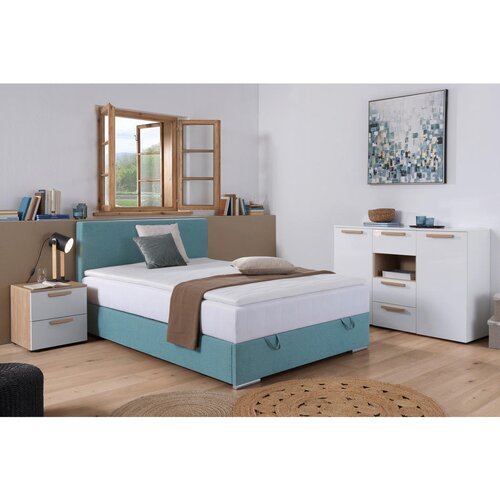 CARRYHOME POSTELJA Z VZMETNICO 90 cm x 200 cm , tekstil barve petroleja Slike