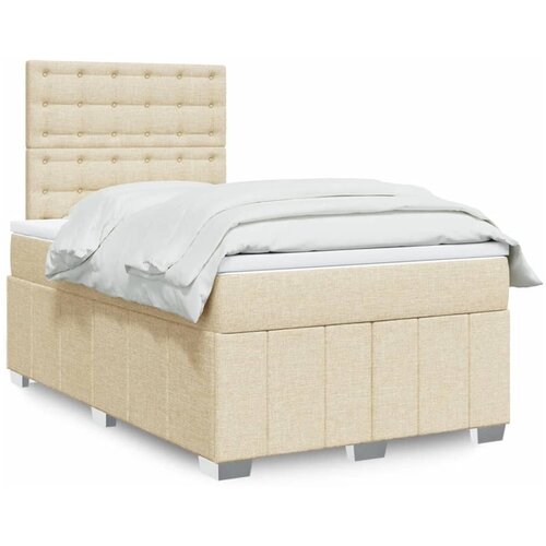 vidaXL Krevet s oprugama i madracem krem 120 x 200 cm od tkanine Cijene