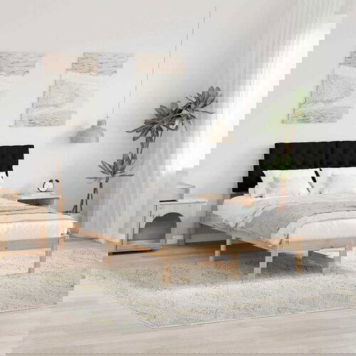 VidaXL Krevetna konstrukcija Crna 120 x 200 cm Čvrsto borovo drvo Slike