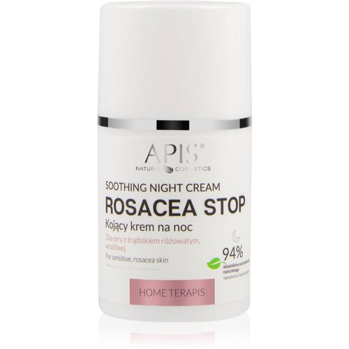 Apis Natural Cosmetics Rosacea-Stop pomirjajoča nočna krema za občutljivo kožo, nagnjeno k rdečici 50 ml Cene