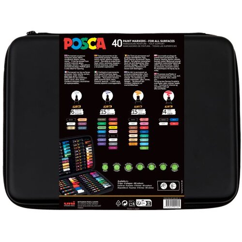  Uni darilni set Posca umetni&amp;scaron;ki etui v gumiranem pernici (mix pc-1m/ pc-3m/pc-5m/pc-8k) 40/1 302422303 Slike