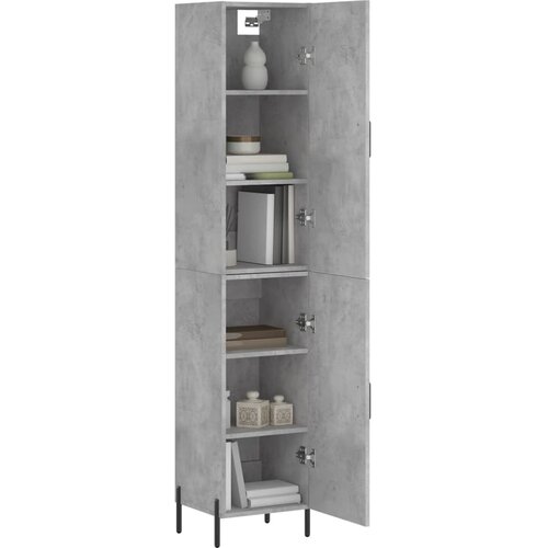  Visoka komoda siva betona 34,5x34x180 cm od konstruiranog drva Slike