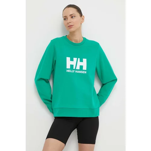 Helly Hansen Bombažen pulover ženski, zelena barva, 34462