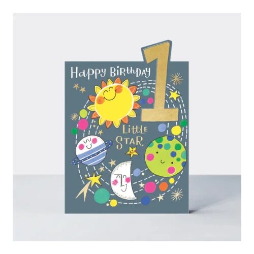 Rachel_Ellen Čestitka - Age 1 Boy Birthday Card - Planet ( TIP02 ) Cene