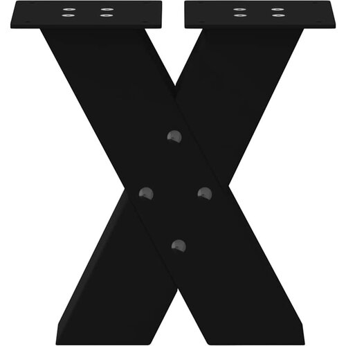 VidaXL Noge za stolić u obliku slova X 2 kom crne 30x(30-31) cm čelik Slike
